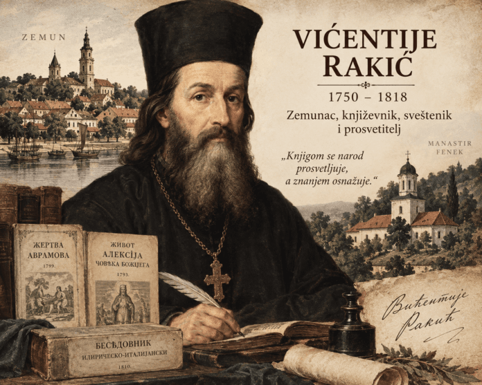 Vićentije Rakić, zemunski pisac i prvi upravitelj beogradske Bogoslovije